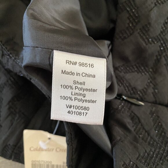 Coldwater Creek Jacquard Pencil Skirt P12 Black Textured Lined Glitter New Slit - Picture 5 of 11